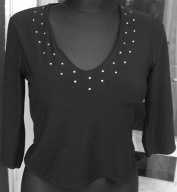 NEW LOOK czarna bluzka ,srebrne kamyczki r 38/40