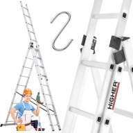 DRABINA ALUMINIOWA ROZKŁADANA SKŁADANA WIELOFUNKCYJNA 5,69M 3X9 DO 150 KG