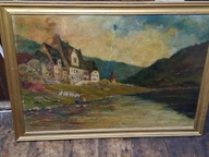 Tajemnicze jezioro, stary duży obraz