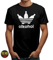 KOSZULKA MĘSKA ALKOHOL ŚMIESZNA PREZENT DLA FACETA NA URODZINY CZARNA XL