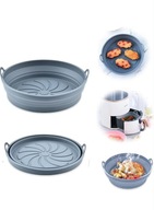 2xForma Silikonowa do Air Fryer blacha beztłuszczowa OKRĄGŁA duża