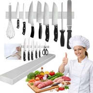 LISTWA MAGNETYCZNA DO NA NOŻE KLUCZE NARZĘDZIA 50CM SAMOPRZYLEPNA SREBRNA