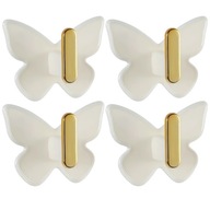 WIESZAK WODOODPORNY HACZYK SAMOPRZYLEPNY MOCNY BEŻOWY UCHWYT MOTYL 4 SZT.