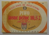ETYKIETA PIWO JASNE PEŁNE BROWAR WARKA - ROZLEWNIA
