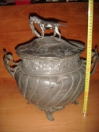 Stara cynowa bola- waza motyw myśliwski + dodatki