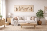 Obraz drewniany GÓRY | Dekoracja ścienna | Styl skandynawski | Handmade