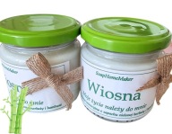 Ekologiczna świeca sojowa bambus zielona herbata białe piżmo 150g handmade