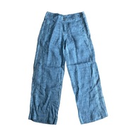 Spodnie damskie materiałowe długie szerokie nogawki szare ciemne 38