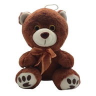 SŁODKI BRĄZOWY PLUSZAK Z KOKARDKĄ DLA DZIEWCZYNY. PREZENT WALENTYNKOWY