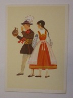 JURGÓW - Odświętny strój ludowy kawalera i panny z Jurgowa, region spiski