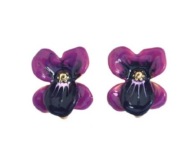 KOLCZYKI kwiaty nocy fiołek bratek fioletowy