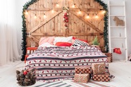 KOC ŚWIĄTECZNY 160X200 CIEPŁY MIĘKKI RENIFERY NARZUTA PLED PREZENT