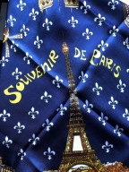 Vintage Souvenir De Paris chustka apaszka 90x89