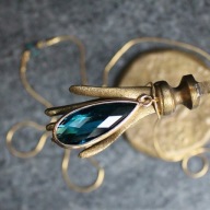 Naszyjnik damski Premium Handmade Stal kryształ niebieski hippie boho