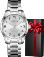 CIVO Zegarek męski ze stali nierdzewnej w etui