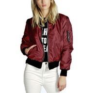 KURTKA BOMBER JACKET Bomberka Damska Bordowa 38 M
