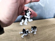 Brelok Zawieszka do kluczy plecaka breloczek Pies Border Colie flexi