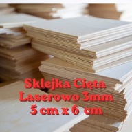 Formatka 1szt. Sklejka 5x6 cm Grubość 3mm Cięta Laserem Decoupage DIY