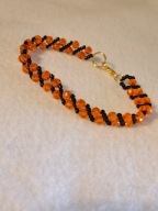 Śliczna bransoletka pomarańczowo-czarna 18 cm , handmade