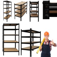 REGAŁ MAGAZYNOWY Z PÓŁKAMI METALOWY GARAŻOWY WARSZTATOWY MOCNY SOLIDNY