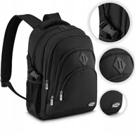 DUŻY PLECAK SZKOLNY MĘSKI CZARNY SPORTOWY Z MIEJSCEM NA LAPTOPA 17” ZAGATTO