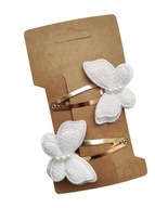 Złote mini spinki do włosów pyk spineczki motylek motylki biel