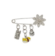 Broszka z Maneki Neko i sushi-kotem