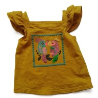 BLUZECZKA LETNIA PAPUGI 3D CEKINY 86cm