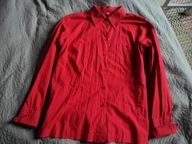 CZERWONA KOSZULA W CIENKIE ŻÓŁTE PRĄŻKI 44