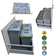 KOSZ DO SEGREGACJI ŚMIECI ODPADÓW DO KUCHNI POD ZLEW DO SZUFLADY 70L