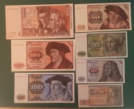 Niemcy Banknoty 5 - 1000 Deutsche Mark
