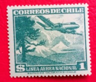 CHILE 1957 samolot Douglas DC-3 czyste**