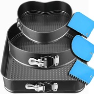 TORTOWNICA FORMA ZESTAW 3SZT. BLACHA DO PIECZENIA CIASTA KWADRAT SERCE