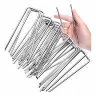 SZPILKI KOTWY KOŁKI DO AGROWŁÓKNINY AGROTKANINY OCYNKOWANE 15cm 100 SZTUK