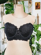 stanik biustonosz bra balkonetka bardotka bardot samonośny czarny 75D 34D