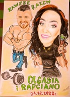 Karykatura A3 kolor prezent rocznica urodziny ślub obraz portret 1 osoba