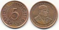 Mauritius 5 Cents - 2012r ... Monety