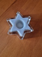 świecznik gwiazdka * na długą świece * ceramika + szkło