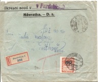 CZECHOSŁOWACJA -PARDUBICE -koperta firmowa -obieg 1926 rok