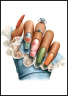 A2 PLAKAT DO SALONU MANICURE URODY, PLAKAT DLA KOSMETYCZKI PAZNOKCIE LAKIER