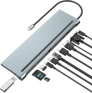 DA115 Stacja dokująca Hub USB-C 12w1 do Laptopa MacBook/Dell/HP/Lenovo
