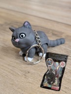 Breloczek Szarego Kotka 3D - Brelok Druk3d fidget Keychain mixGadzet