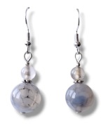 AW53 Kolczyki kamienie AGAT WĘŻOWY