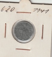 Czechoslowacja 10 Halerzy 1941 okupacja Niemiecka cynk ladny stan