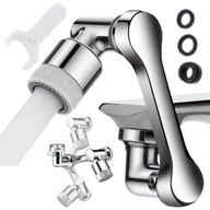 Bateria kuchenna stojąca przedłużka kranu srebrny