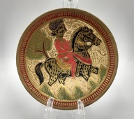 STARY mosiężny talerzyk lakier komórkowy jeździec