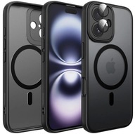 Plecki do Iphone 16 MagSafe czarny + Szkło hartowane 9H wzmacniające 360°