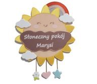 TABLICZKA Z IMIENIEM DZIECKA 3D SŁOŃCE DO POKOJU DZIECIĘCEGO PERSONALIZACJA