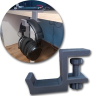 Uchwyt Wieszak Do Blatu Biurka Na Słuchawki Szybki Montaż Szary