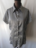 Bluzka satynowa w biało czarne paski - 40